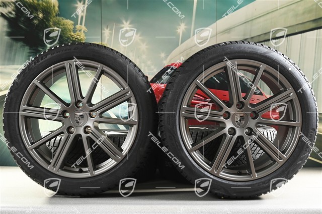 20" Panamera Turbo Koła zimowe, komplet, felgi 9,5J x 20 ET71 + 10,5J x 20 ET71 + opony zimowe Pirelli 275/40 R20 + 315/35 R20, Turbonit