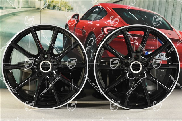 20" komplet felg Cayenne COUPE Design, 10,5J x 20 ET55 + 9J x 20 ET50, czarny wysoki połysk