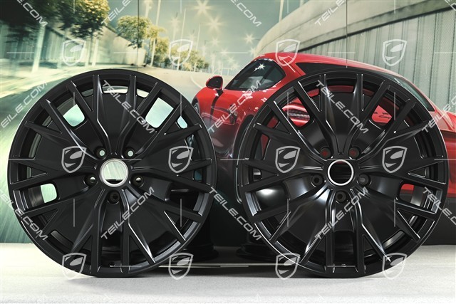 20-inch Turbo S Aero Design wheel rim set, 9J x 20 ET54 + 11J x 20 ET60, in black satin-mat
