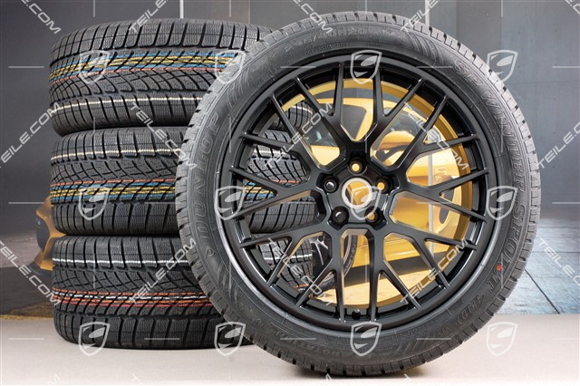 20" "RS Spyder Design" koła zimowe, komplet, felgi 9J x 20 ET26 + 10J x 20 ET19, opony zimowe Dunlop Winter Sport 4D 265/45 R20 + 295/40 R20, z czujnikami ciśnienia, czarny satynowy półmat