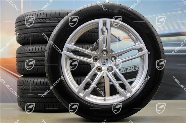 19" "Macan Turbo" Sommerräder Satz, Felgen 8J x 19 ET21 + 9J x 19 ET21, Sommerreifen Continental 235/55 R 19 + 255/50 R 19, mit RDK-Sensoren