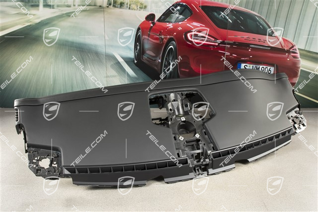 Dashboard trim, without head-up display, leather, black