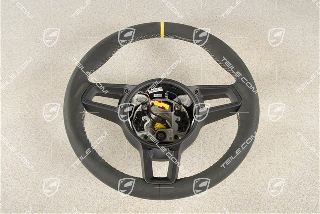 Sportlenkrad GT, Alcantara, Schwarz/Silber, 12-Uhr Markierung Racinggelb