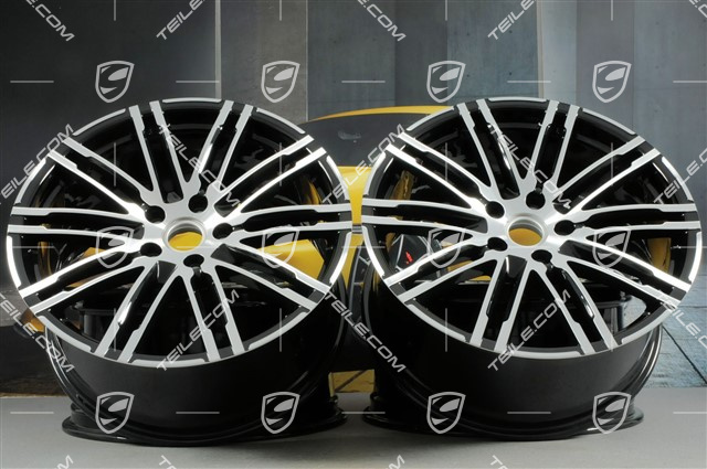 21" komplet felg Turbo III, facelift, 10J x 21 ET50, czarny wysoki połysk