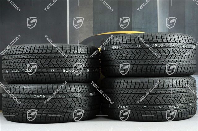 21" koła zimowe Cayenne COUPÉ RS Spyder, komplet, felgi 9,5J x 21 ET46 + 11,0J x 21 ET49 + opony zimowe Pirelli 275/40 R21 + 305/35 R21, z czujnikami ciśnienia