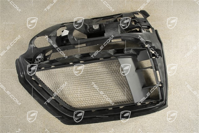 Front bumper retainer frame / grille / vent, lateral, Spyder, Black matte, L