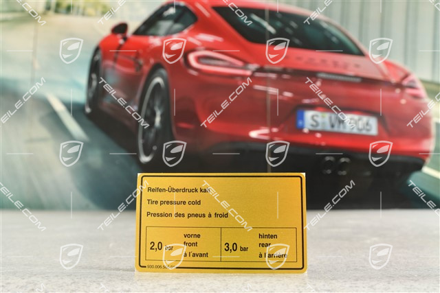 Klebeschild / Hinweiss / Kennschild für Reifendruck, Turbo