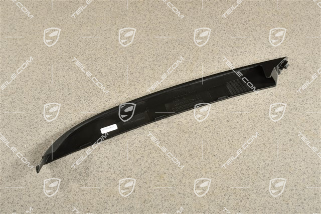 Trim cover for front bumper side retaining frame, Matte black, R