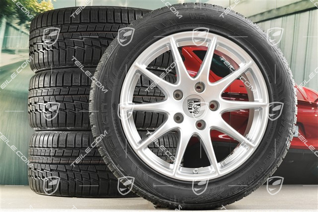 18-inch Panamera S winter wheel set, 8J x 18 ET 59 + 9J x 18 ET 53 + Nokian winter tyres 245/50 R18 + 275/45 R18, with TPMS