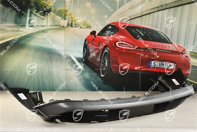 Turbo, Rear bumper lower part trim, with reversing camera, Black matte