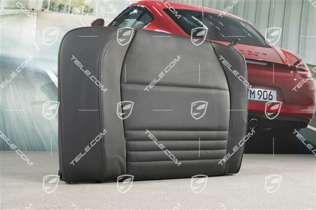 Back seat backrest, leather, black, Cabrio, L
