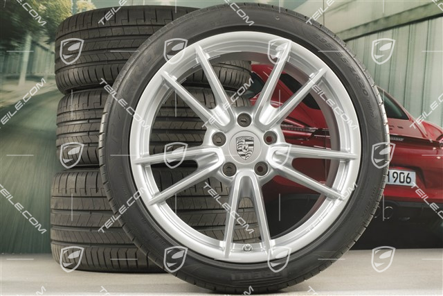 19-/20-inch Carrera summer wheel set, wheel rims 8,5J x 19 ET52 + 11,5J x 20 ET67 + Pirelli summer tyres 235/40 R19 + 295/35 R20, with TPM