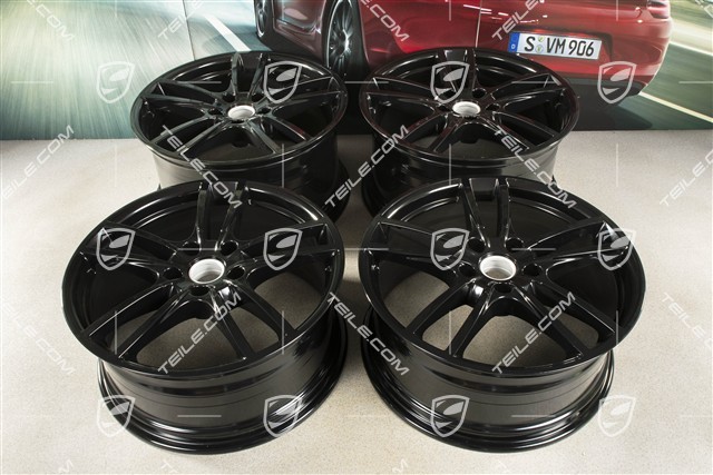20" Cayenne Sport Felgensatz, 10,5J x 20 ET55 + 9J x 20 ET50, schwarz hochglanz