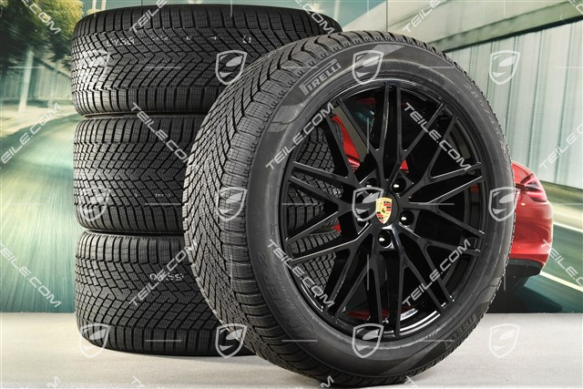 21-inch RS Spyder Design winter wheel set, rims 9,5J x 21 ET46 + 11,0J x 21 ET58 + NEW Pirelli winter tyres 285/45 R21 + 305/40 R21, with TPMS, black high gloss