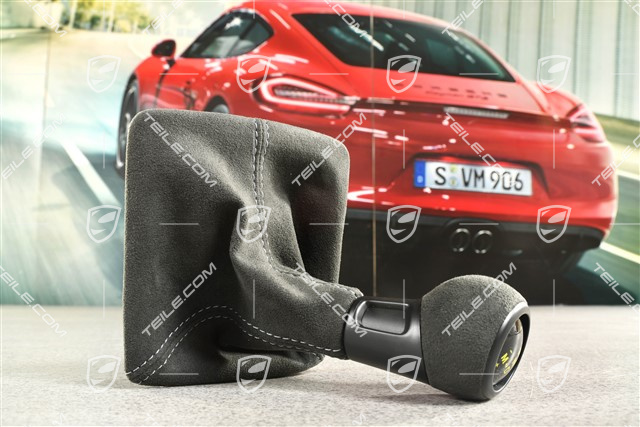 GT4, Gałka zmiany biegów z mieszekiem, PDK, Alcantara - RaceTex, czarna