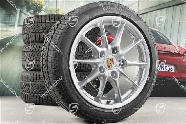 17" Koła zimowe komplet Carrera II, felgi 7J x 17 ET50 + 9J x 17 ET55 + NOWE opony zimowe 205/50 R17 + 255/40 R17