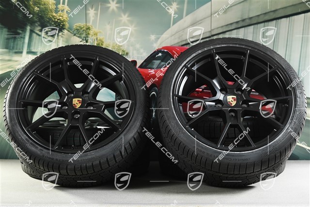 21" koła zimowe RS Spyder Design, komplet, felgi 9,5J x 21 ET60 + 11,5J x 21 ET66 + opony zimowe Continental Winter Contact TS860 S 265/35 R21 + 305/30 R21, czarny satynowy półmat