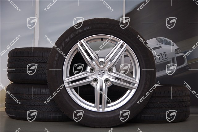 19" Cayenne Design II Satz Ganzjahresräder, 4x Felgen 8,5 J x 19 ET 59 + 4x Ganzjahresreifen Good Year 265/50 R 19 110Y XL, ohne RDK