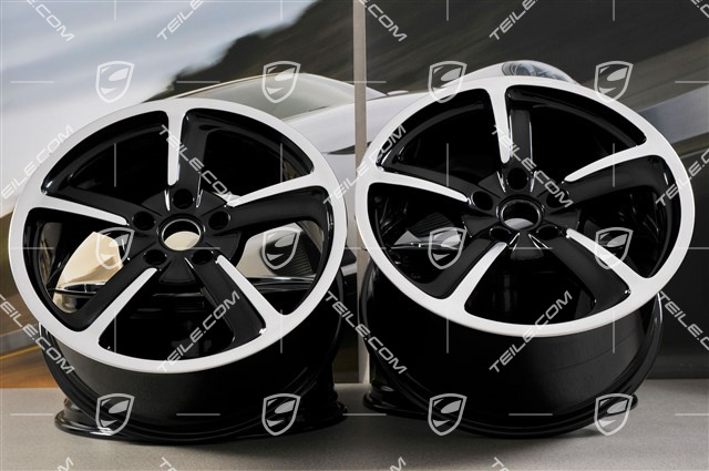 20" Sport Techno Felgen Satz, 9J x 20 ET51 + 11,5J x 20 ET48, schwarz hochglanz