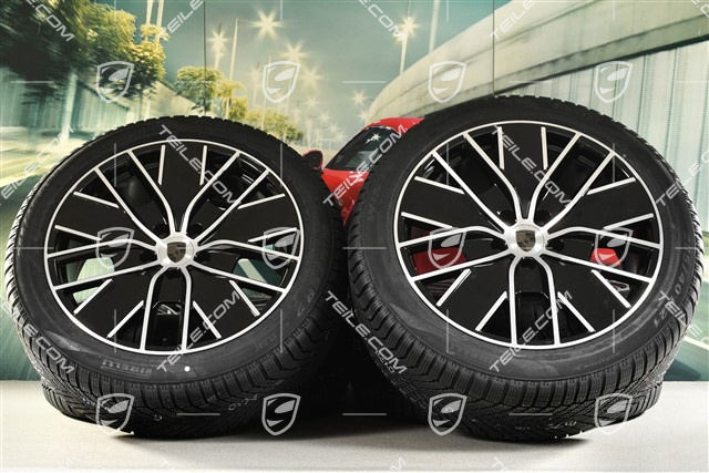 21-inch Macan Design winter wheel set, rims 8,5J x 21 ET27 + 10,5J x 21 ET47 + NEW Pirelli winter tyres 255/45 R21 + 285/40 R21, black high gloss