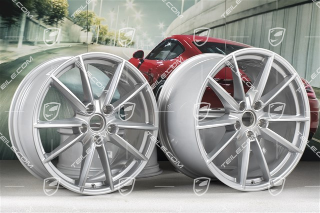 20+21" Felgensatz Carrera S, Felgen: vorne 8,5J x 20 ET53 + hinten 11,5J x 21 ET67, Brilliantchromlack