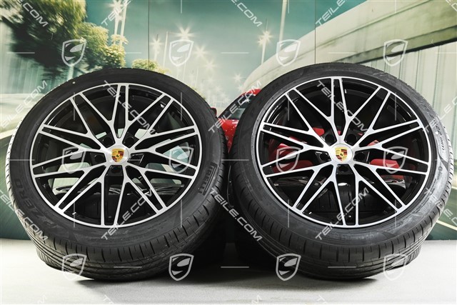 22-inch Cayenne Coupé RS Spyder Design summer wheel set, rims 10J x 22 ET48 + 11,5J x 22 ET52 + NEW Pirelli P Zero summer tyres 285/40 R22 + 315/35 R22, with TPMS