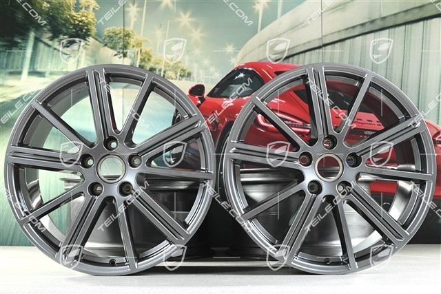 20" Felgensatz Panamera Turbo, 9,5Jx 20 ET71 + 10,5J x 20 ET71, Adamantium