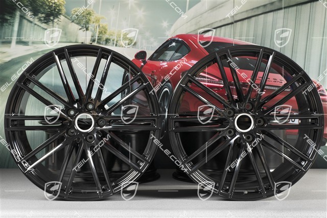 22-inch wheel rim set, Turbo IV, 10J x 22 ET48 + 11,5J x 22 ET61, black high gloss, standard SUV