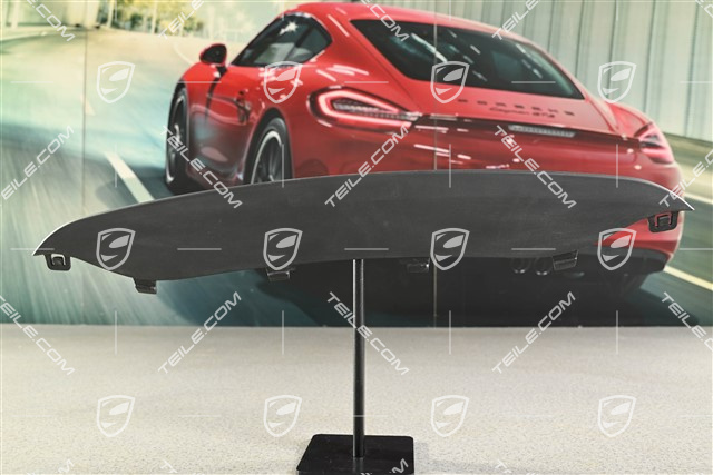 Disc / cover upper for front bumper retaining frame, centre, Black matte