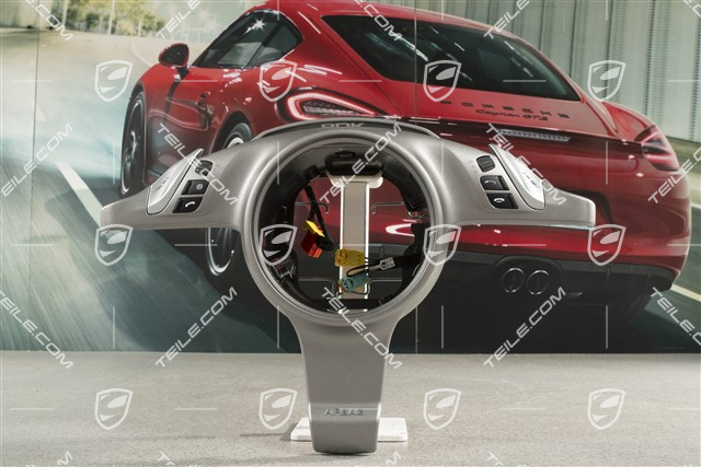 Blende, Multifunktionslenkrad, PDK, Sport Chrono Paket, Vulkangrau/Galvanosilber