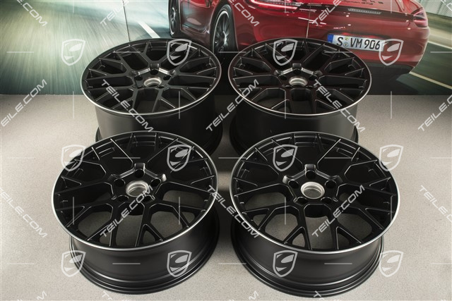 20+21-inch wheel rim set RS Spyder, rims: front 8,5J x 20 ET50 + rear 11,5J x 21 ET67, black satin matt
