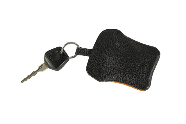 Porsche Classic Etui na klucze, z wytłoczonym herbem Porsche, pomarańczowa krata