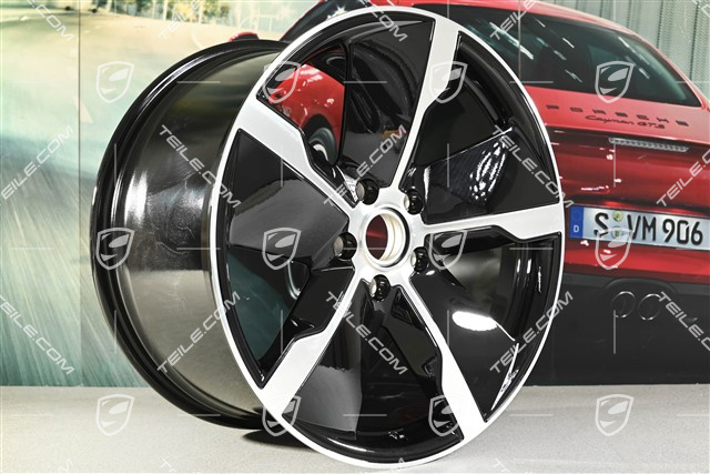 21-inch wheel rim Taycan Exclusive Design, 11,5J x 21 ET66, rear, black high gloss, L