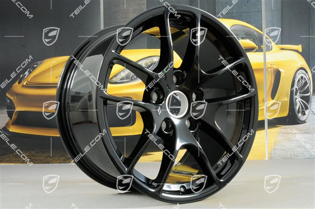 18" Komplet felg Cayman III, 8J x 18 ET57 + 9,5J x 18 ET49, czarny wysoki połysk