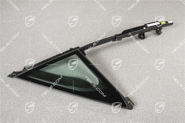 Door / side window, triangular, front, Green heat-insulating glass, L