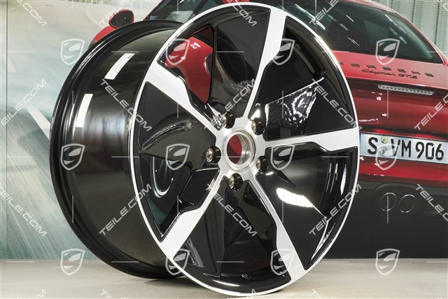 21" Felge Taycan Exclusive Design, 11,5J x 21 ET66, hinten, schwarz hochglanz, L