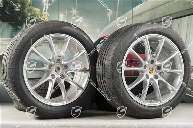 20" koła letnie Cayenne Coupé Design, komplet, felgi 9J x 20 ET50 + 10,5J x 20 ET55 + NOWE opony letnie Bridgestone Dueler H/P Sport 275/45 R20 + 305/40 R20, z czujnikami ciśnienia
