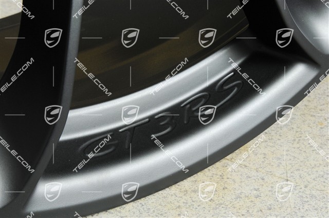 20"+ 21" GT3RS wheel rim set, with GT3RS logo, 9,5J x 20 ET50 + 12,5J x 21 ET48, black satin mat