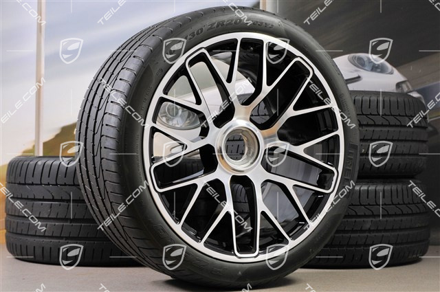 20-inch summer wheel set Turbo S, 9J x 20 ET51 + 11,5J x 20 ET56, tyres 245/35 ZR20 + 305/30 ZR20, with TPM