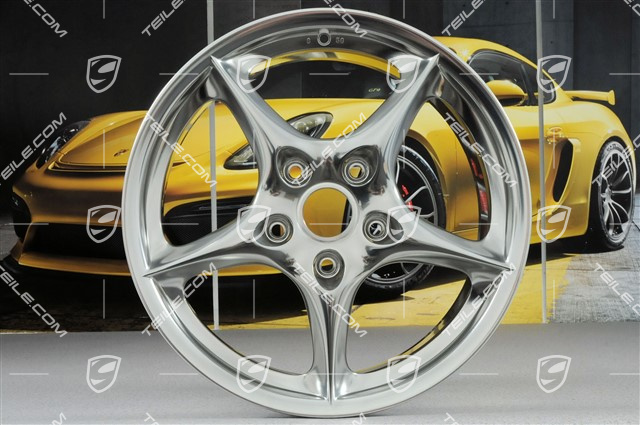 18-inch Carrera wheel rim set, 8J x 18 ET50 + 10J x 18 ET65, polished (shot blasting), Anniversary Edition "40 Years 911"