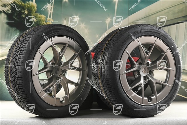 21" Cayenne RS Spyder Design winter wheel set, wheel rims 9,5J x 21 ET16 + 11J x 21 ET37 + NEW Goodyear UltraGrip Performance 3 SUV winter tyres 275/45 R21 + 315/40 R21, turbonite