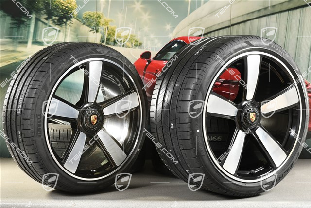 20-inch + 21-inch Sport Classic summer wheel set, rims 9,5J x 20 ET44 + 12J x 21 ET70 + NEW Pirelli summer tyres 255/35 R20 + 315/30 R21, black high gloss