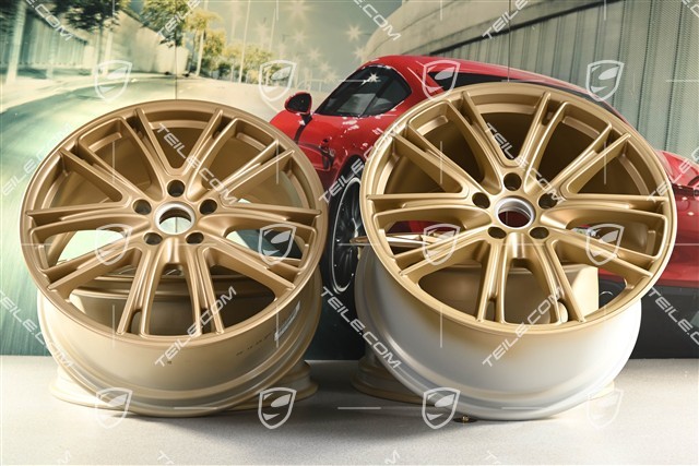 21" Felgensatz Panamera Exclusive, 9,5J x 21 ET71 + 11,5J x 21 ET69, Aurum