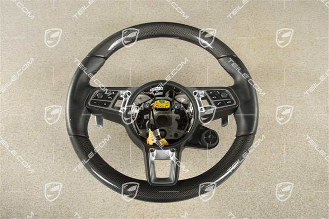 Multifunction steering wheel, "Turbo" equipment, PDK, heated, leather + Carbon, black