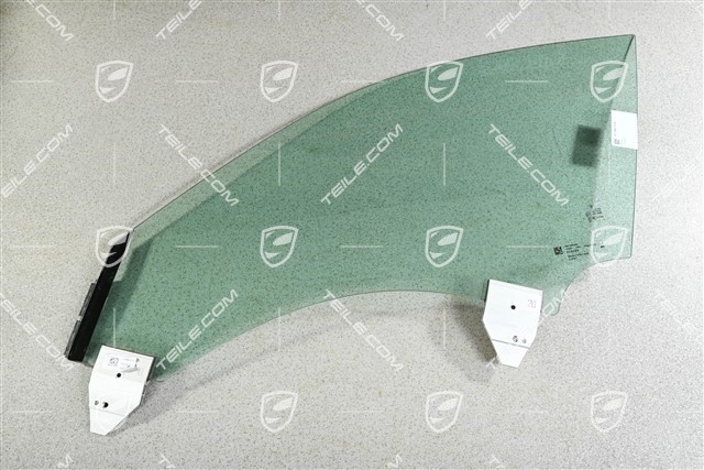 Door window glass, front, tinted green, L