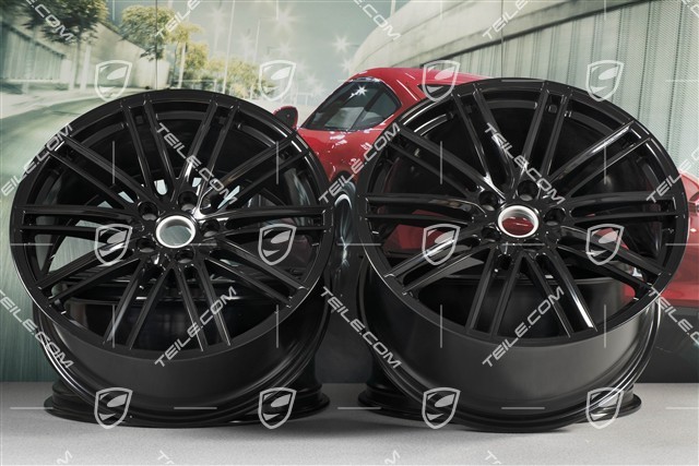 22-inch wheel rim set, Turbo IV, 10J x 22 ET48 + 11,5J x 22 ET61, black high gloss, standard SUV