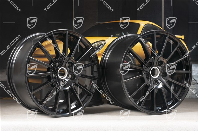 20" Panamera Sport Felgensatz, 2 x 9,5J x 20 ET 65 + 2 x 11,5 J x 20 ET 63, schwarz