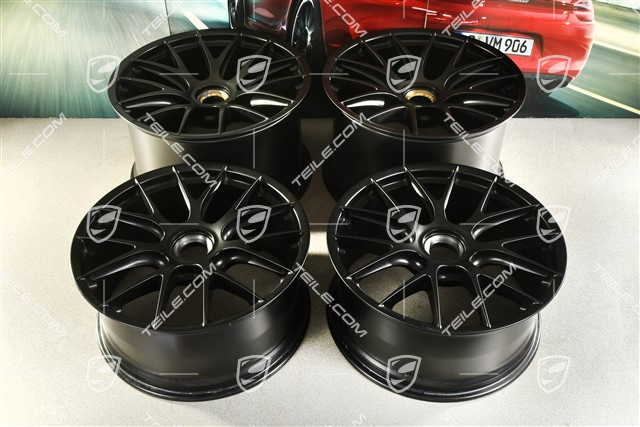 20"+21" GT2RS/GT3RS Magnesium zestaw kół / komplet felg, felgi 9,5 J x 20 ET50 + 12,5 J x 21 ET48, czarny satynowy półmat