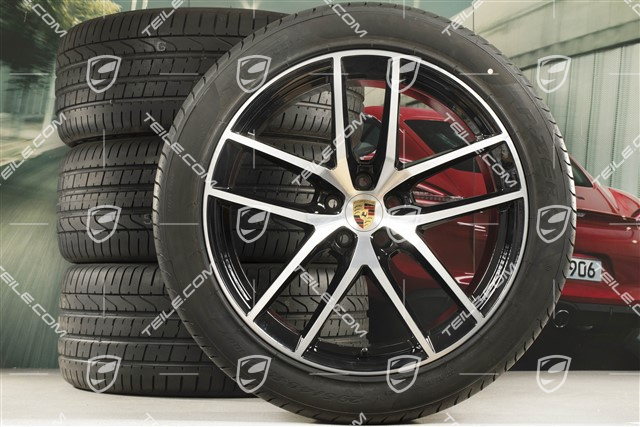 20-inch "Macan S" summer wheels set, rims 9J x 20 ET26 + 10J x 20 ET19 + Pirelli summer tyres 265/45 R20 + 295/40 R20, with TPMS