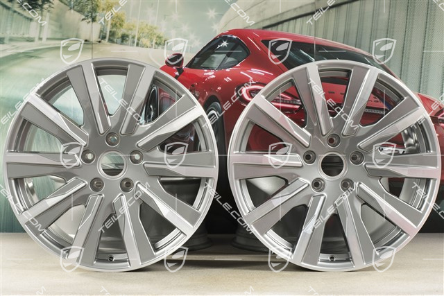 20" Taycan Tequipment Design Felgensatz, 9J x 20 ET54 + 11J x 20 ET60, platinsilber
